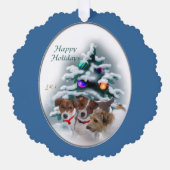 Jack Russell Terrier-kerstcadeaus Ornament Kaart (Voorkant)
