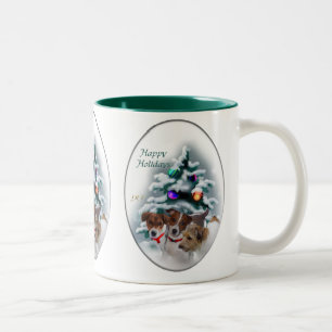 Jack Russell Terrier-kerstcadeaus Tweekleurige Koffiemok