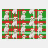 Jack Russell Terrier Kersthond Plaid Inpakpapier Vel (Voorkant 3)