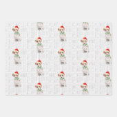 Jack Russell Terrier Kersthond Plaid Inpakpapier Vel (Voorkant 2)