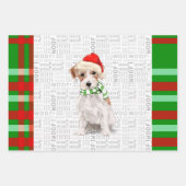 Jack Russell Terrier Kersthond Plaid Inpakpapier Vel (Voorkant)