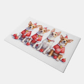 Jack Russell Terrier Kerstjurk Kerstman Hoed Deurmat (Schuin)