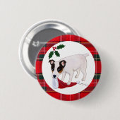Jack Russell Terrier Kerstmis Ronde Button 5,7 Cm (Voorkant /achterkant)