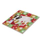 Jack Russell Terrier kerstsnowflakes Tegeltje (Zijkant)