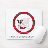 Jack Russell Terrier kersttartan Muismat (Met muis)
