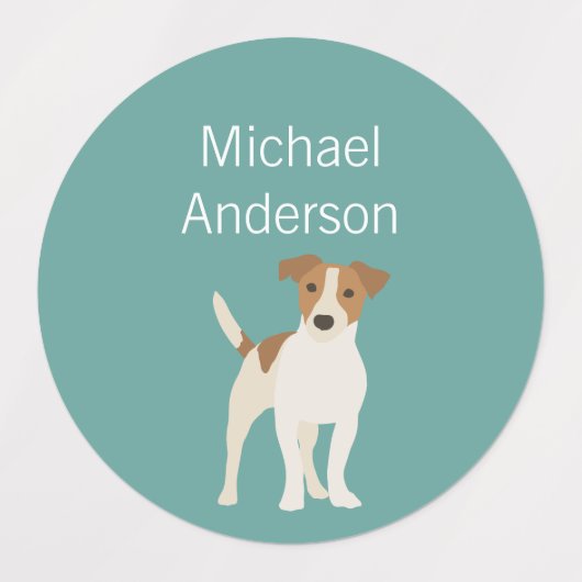 Jack Russell Terrier-kleuren waterdicht label (Design 2)