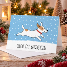 Jack Russell Terrier Laat het Sneeuwen Hond Kerstm