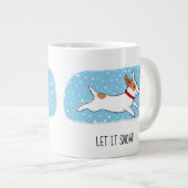 Jack Russell Terrier Laat het Sneeuwhond Custom Grote Koffiekop (Voorkant rechts)