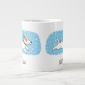 Jack Russell Terrier Laat het Sneeuwhond Custom Grote Koffiekop (Voorkant)