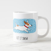 Jack Russell Terrier Laat het Sneeuwhond Custom Grote Koffiekop (Rechts)