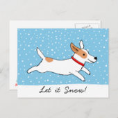 Jack Russell Terrier - Laat het Sneeuwhond Kerstmi Feestdagenkaart (Voorkant / Achterkant)