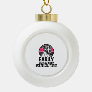 Jack Russell Terrier Licht Afleidbaar Vintage T-Sh Keramische Bal Ornament