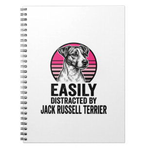 Jack Russell Terrier Licht Afleidbaar Vintage T-Sh Notitieboek