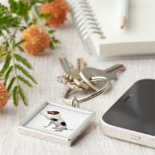 Jack Russell Terrier Lifting Paw Sleutelhanger (Zijkant)