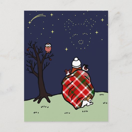 Jack Russell Terrier Ma en Starry Sky Briefkaart (Voorkant)