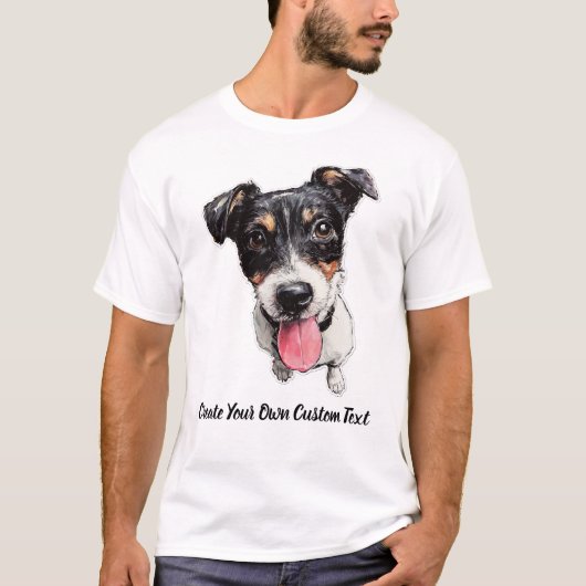 Jack Russell Terrier Maak Uw Eigen Aangepaste Teks T-shirt (Voorkant)