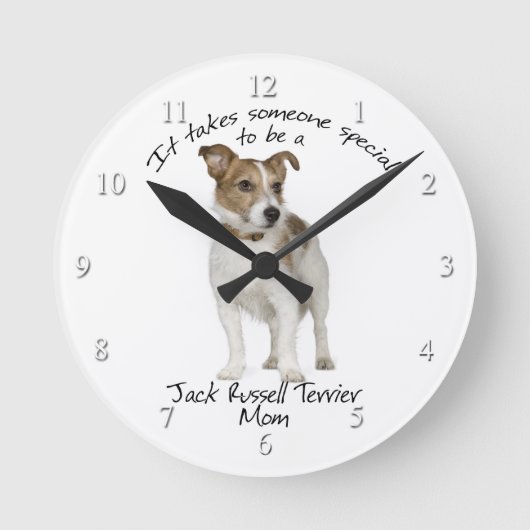 Jack Russell Terrier mama Clock Ronde Klok (Voorkant)