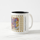 Jack Russell Terrier met een haring Tweekleurige Koffiemok (Voorkant rechts)