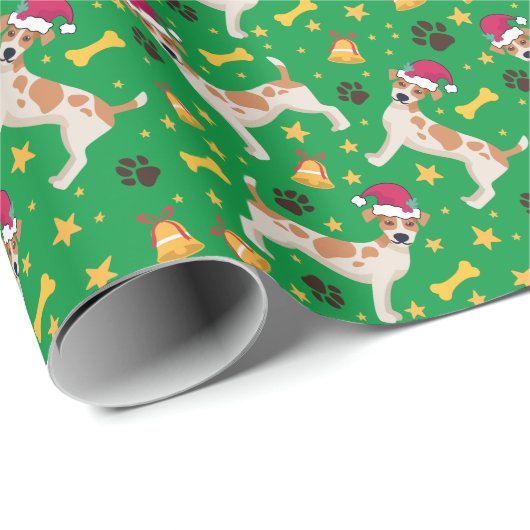 Jack Russell Terrier met Kerstmis met Kerstmis Cadeaupapier (Rol Hoek)
