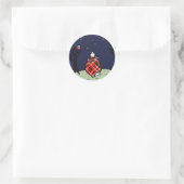 Jack Russell Terrier Moeder en Starry Sky Ronde Sticker (Tas)