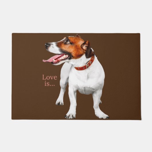 jack russell terrier mom dad women men kidlove deurmat (Voorkant)