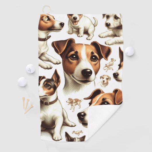  Jack Russell Terrier Naadloos Golfhanddoek (Insitu)
