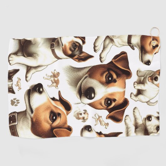  Jack Russell Terrier Naadloos Golfhanddoek (Horizontaal)