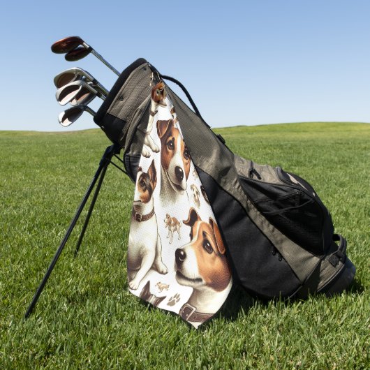  Jack Russell Terrier Naadloos Golfhanddoek (Groen)