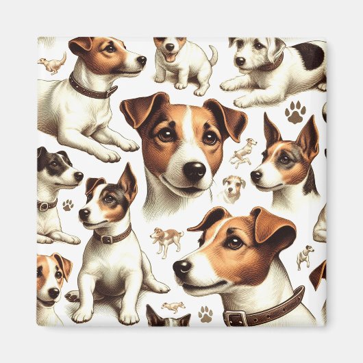  Jack Russell Terrier Naadloos Magneet (Voorkant)