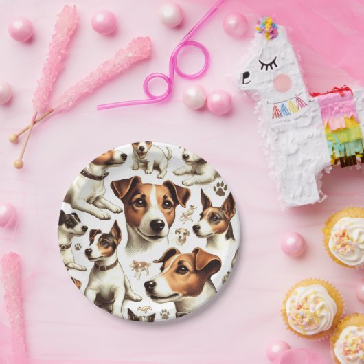 Jack Russell Terrier Naadloos Papieren Bordje (Feest)