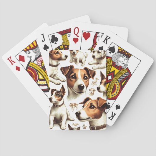  Jack Russell Terrier Naadloos Pokerkaarten (Achterkant)