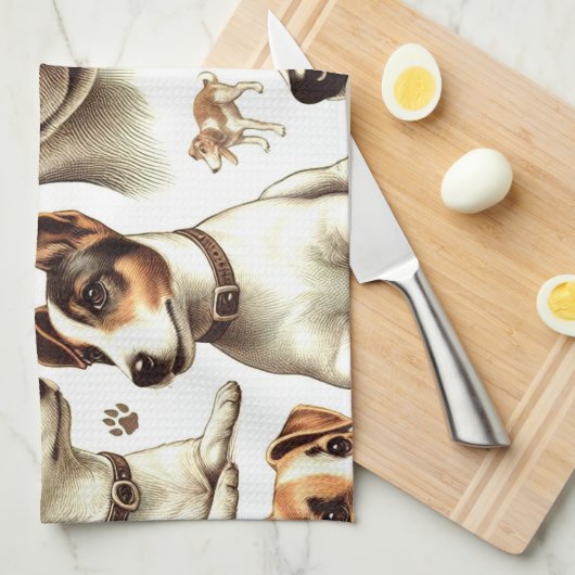 Jack Russell Terrier Naadloos Theedoek (Quarter Fold)