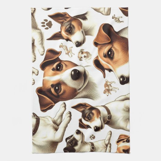  Jack Russell Terrier Naadloos Theedoek (Verticaal)