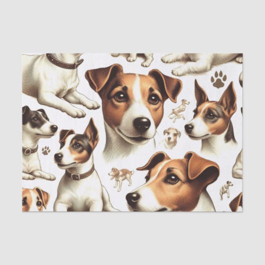  Jack Russell Terrier Naadloos Tissuepapier (Voorkant)