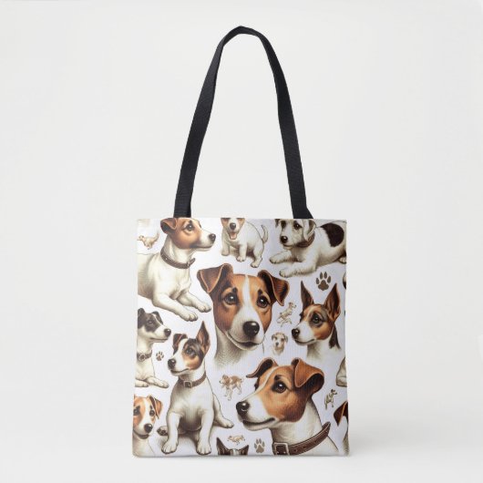 Jack Russell Terrier Naadloos Tote Bag (Voorkant)