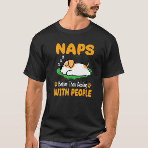 Jack Russell Terrier Naps beter dan het omgaan met T-shirt