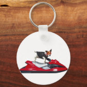Jack Russell Terrier op Jetski sleutelhanger (Voorkant)