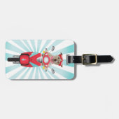 Jack Russell Terrier op Red Moped Bagagelabel (Voorkant horizontaal)