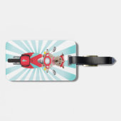 Jack Russell Terrier op Red Moped Bagagelabel (Achterkant horizontaal)