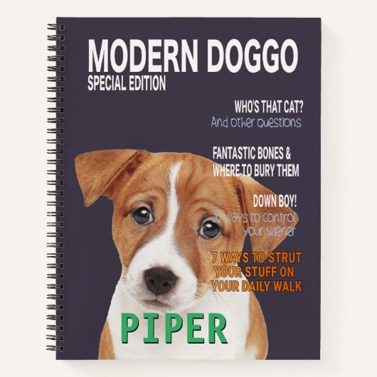 Jack Russell Terrier Parody Magazine Hoesje Notitieboek (Voorkant)