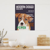 Jack Russell Terrier Parody Magazine Hoesje Poster (Keuken)