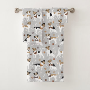 Jack Russell Terrier Paws and Botten Bath Towel Se Bad Handdoek