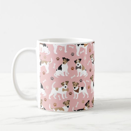 Jack Russell Terrier Paws and Botten Coffee Mok (Links)