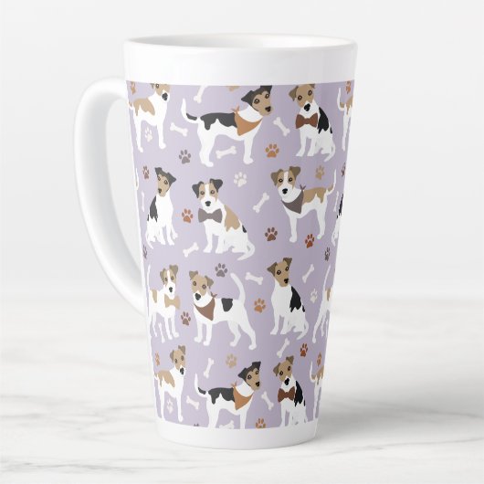 Jack Russell Terrier Paws and Botten Latte Mok (Linkerhoek)