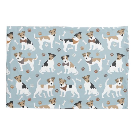 Jack Russell Terrier Paws and Botten Pillow Hoesje Kussensloop (Achterkant)