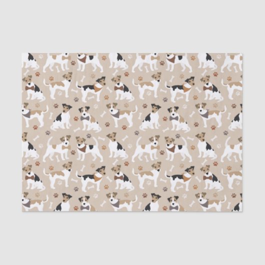 Jack Russell Terrier Paws and Botten Tissue Paper Tissuepapier (Voorkant)
