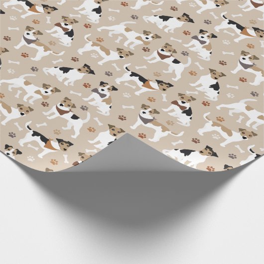 Jack Russell Terrier Paws and Botten Wrapping Pape Cadeaupapier (Hoek)