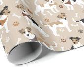 Jack Russell Terrier Paws and Botten Wrapping Pape Cadeaupapier (Rol Hoek)