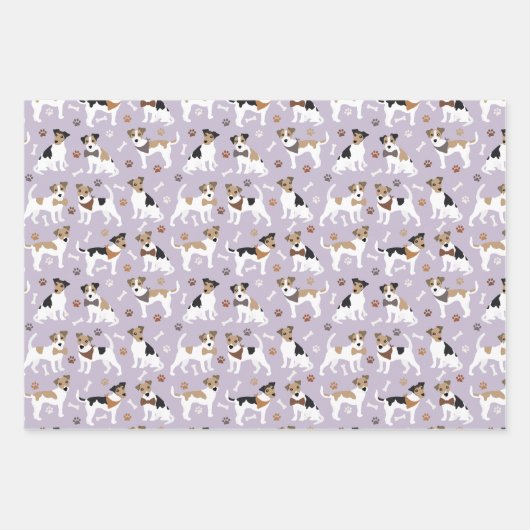 Jack Russell Terrier Paws and Botten Wrapping Pape Inpakpapier Vel (Voorkant)