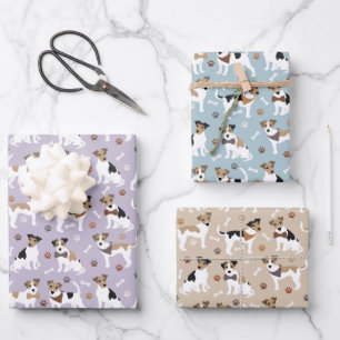 Jack Russell Terrier Paws and Botten Wrapping Pape Inpakpapier Vel